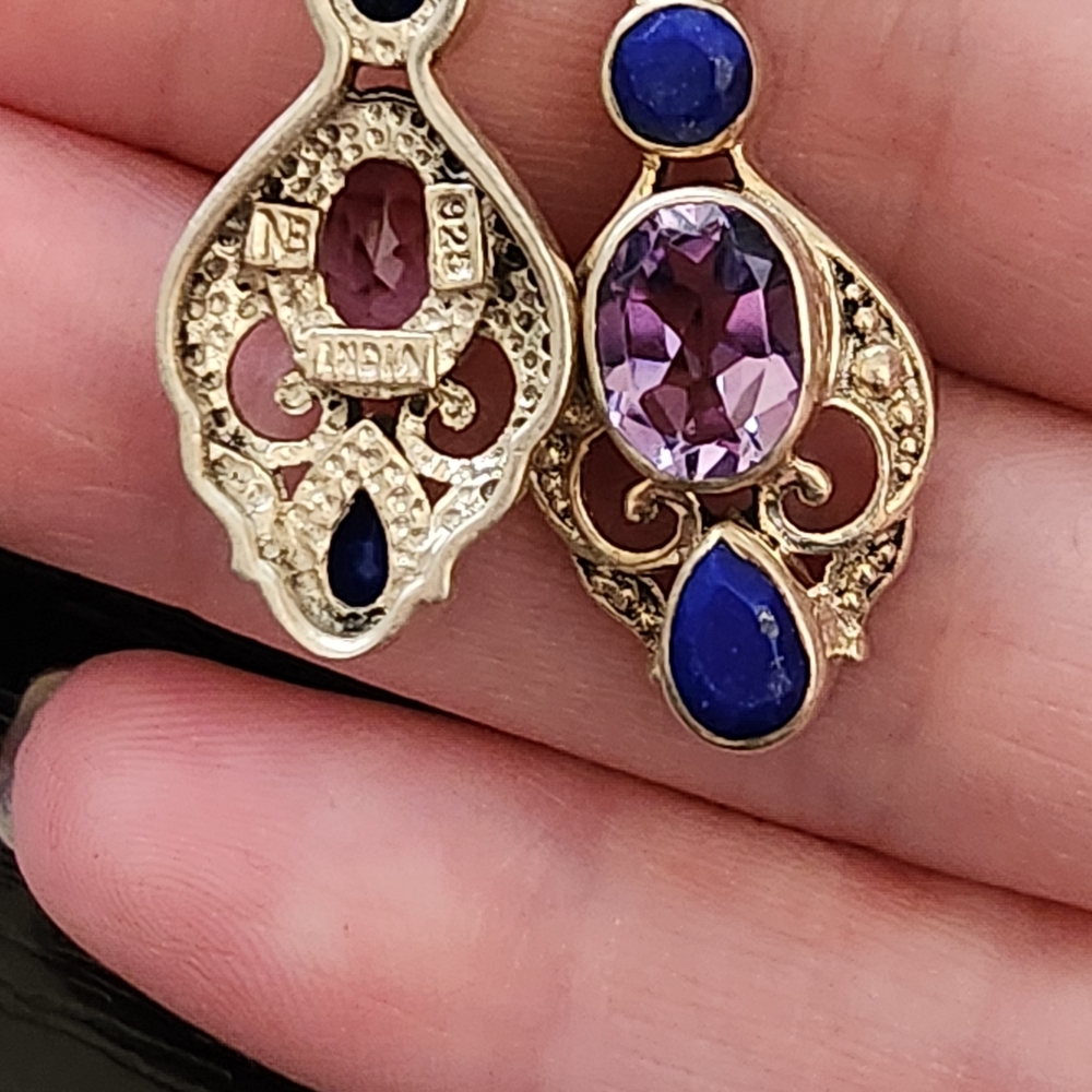 Nicky Butler Silver and Blue-Purple Earrings - Picture 2 of 4